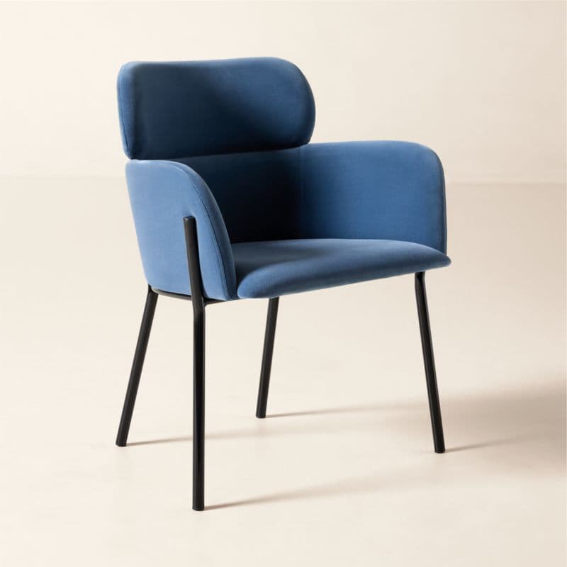 Azalea Blue Velvet Dining Chair Set of 4 thumbnail 4