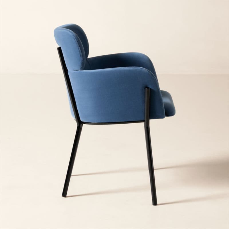Azalea Blue Velvet Dining Chair Set of 4 thumbnail 5