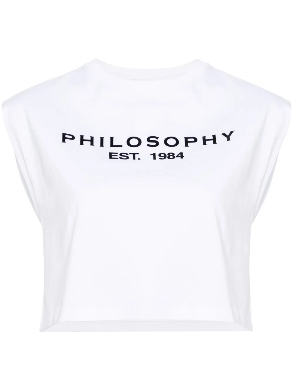 logo-print sleeveless cotton T-shirt