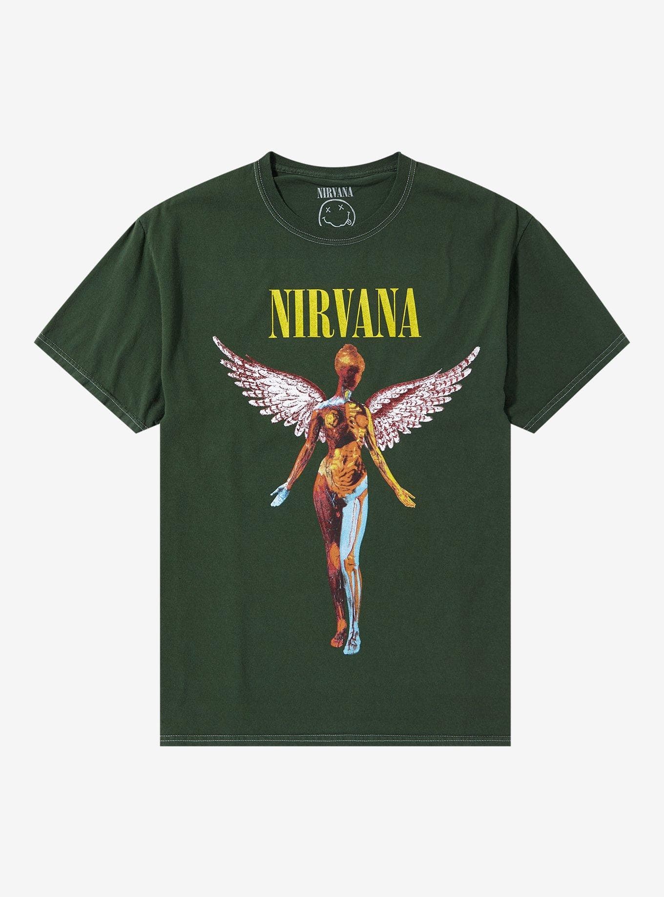 Nirvana In Utero Angel Green Girls T-Shirt - Image 1