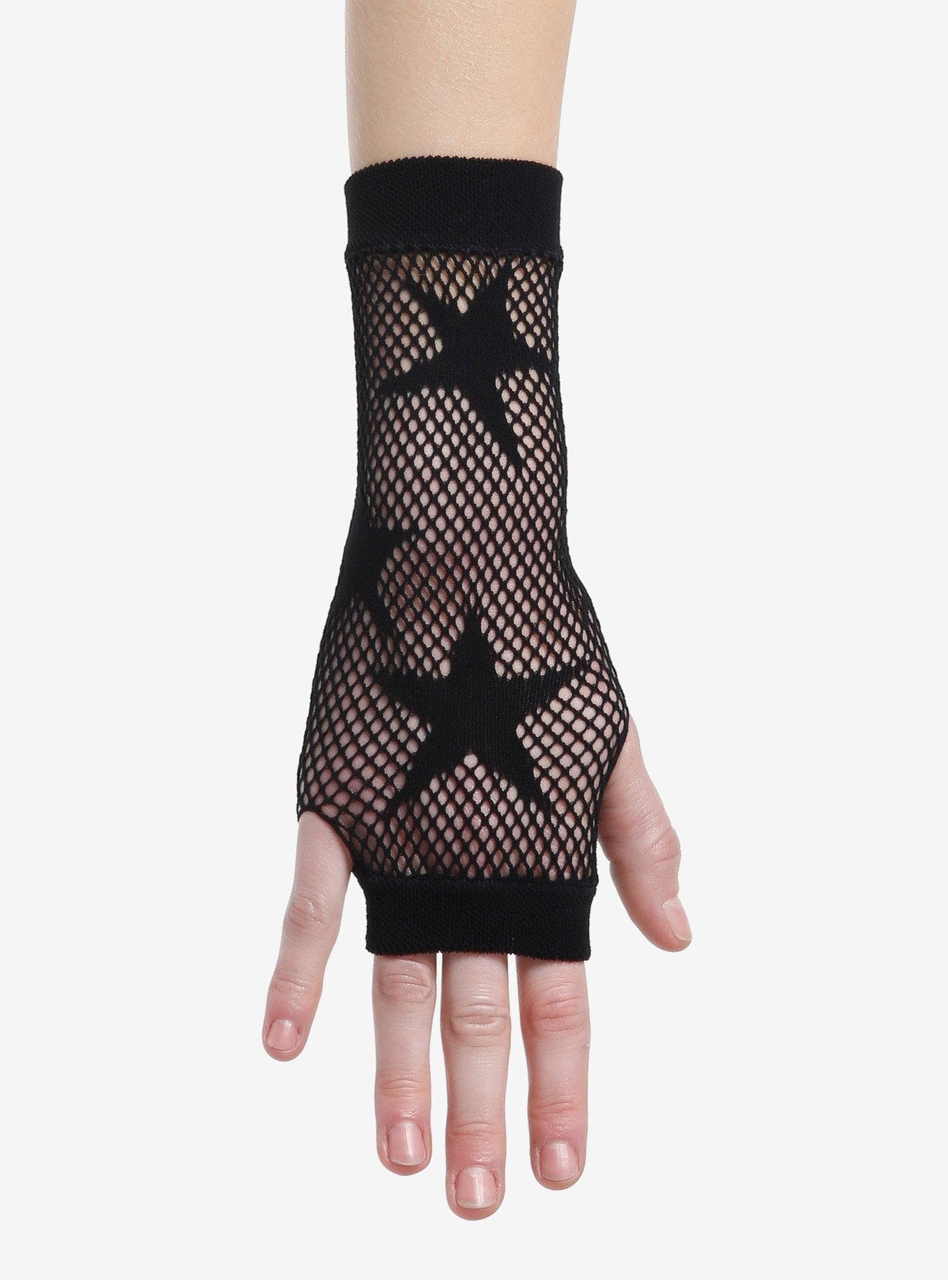Black Star Short Fishnet Gloves