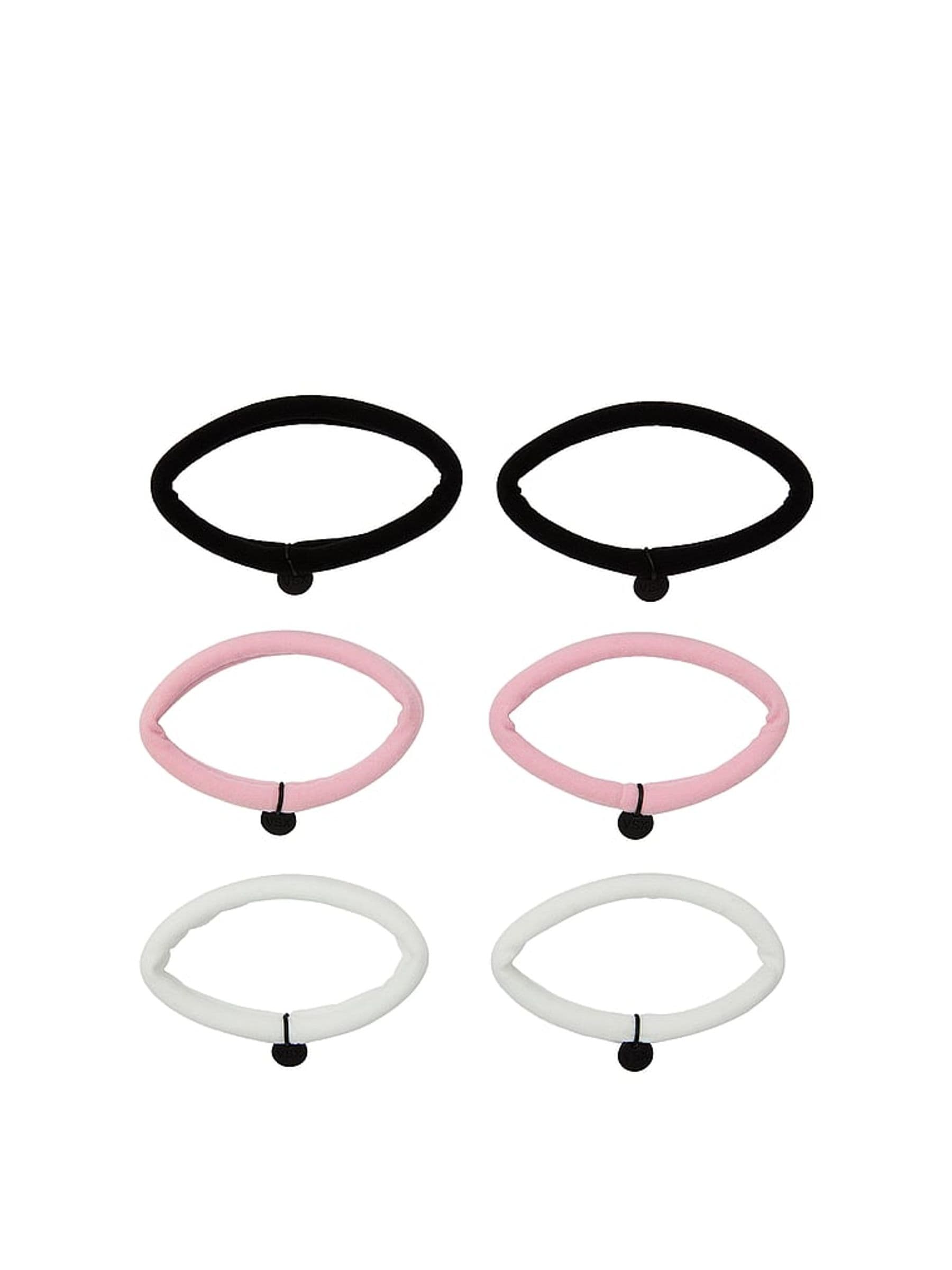 Black/Pink/White 6 Pack Hairbands - Size ONE thumbnail 2
