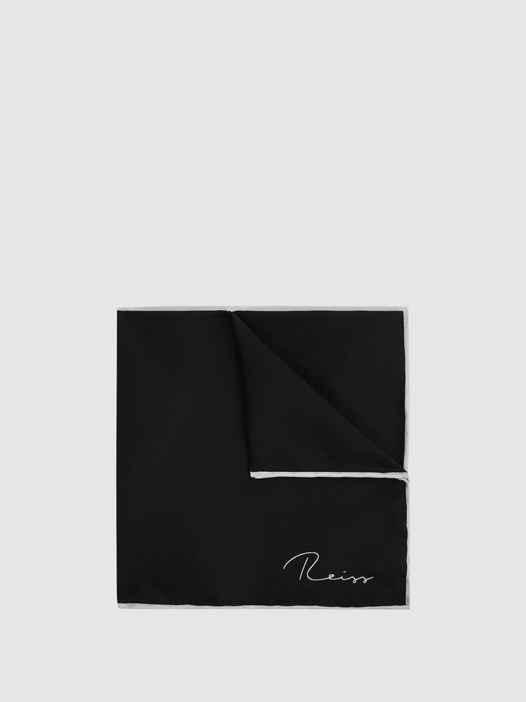 Black Silk Pocket Square