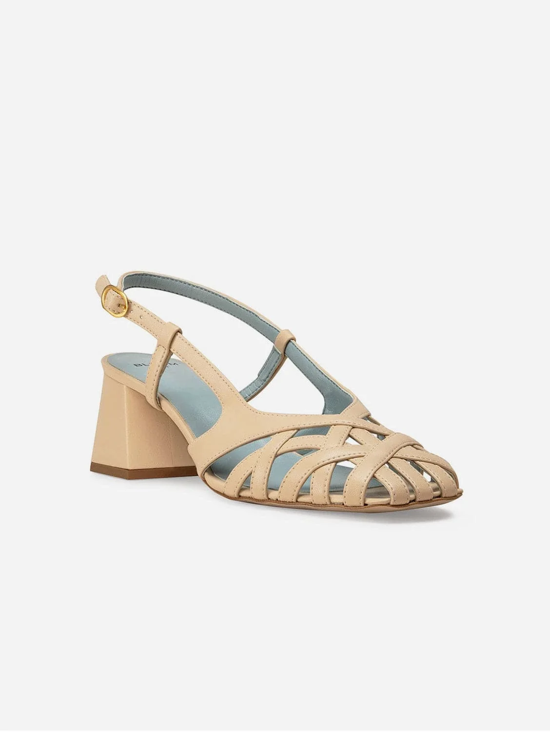 Alba Vegan Apple Leather Heeled Sandals | Ecru - Image 1