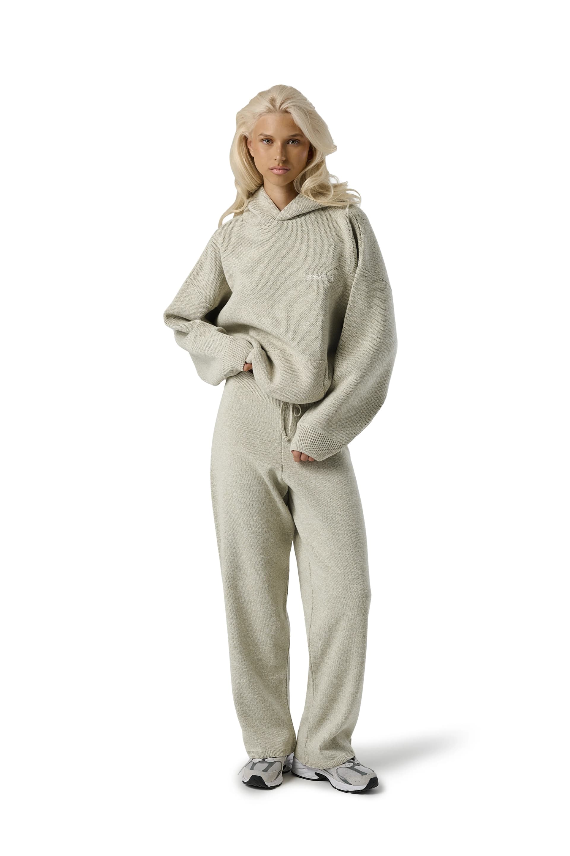 Seekers Knit Hoodie in Husk - Image 1