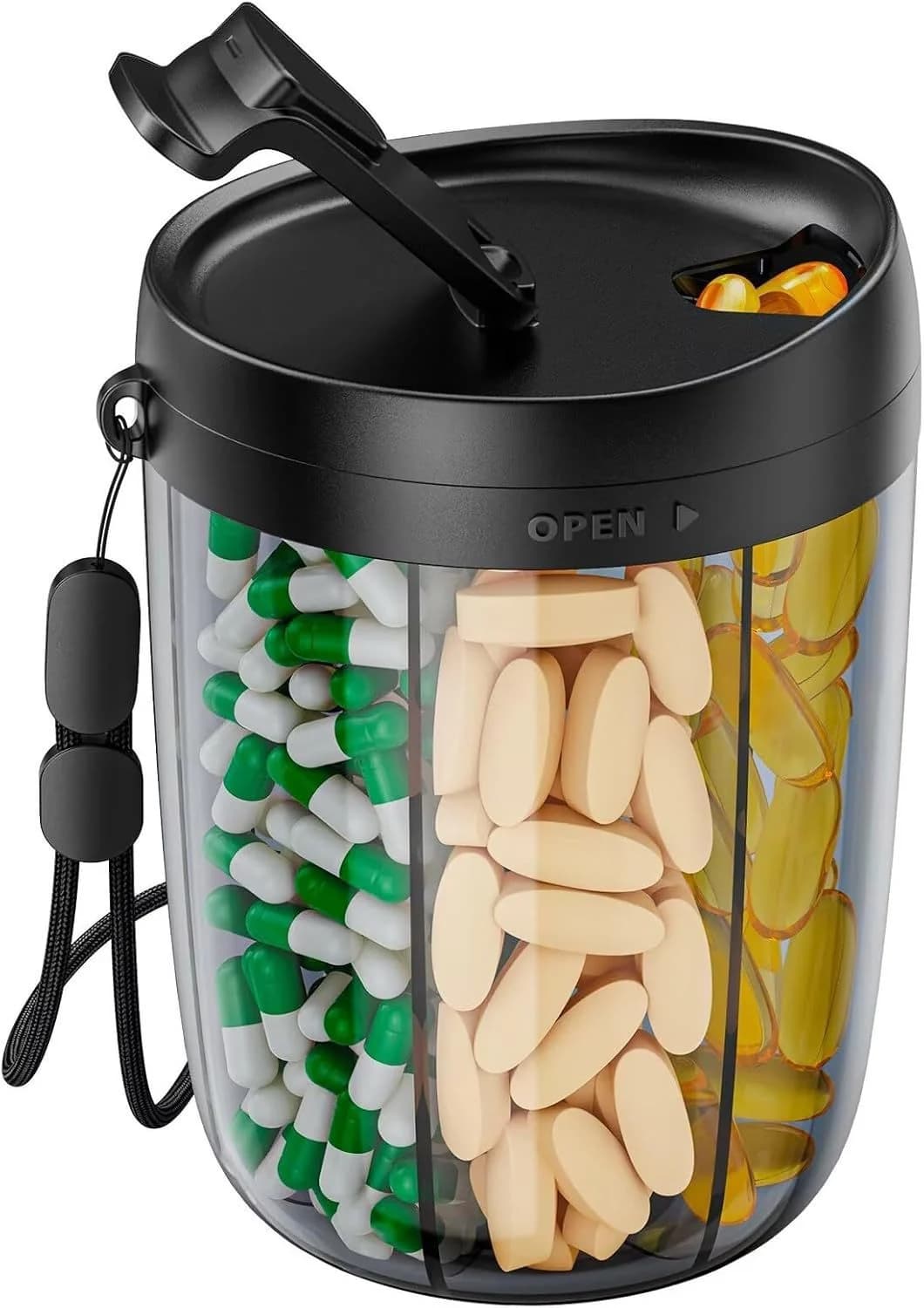 🎁Last Day Promotion 49% OFF🔥Pill Dispenser Bottle with 6 Compartments | Never Miss a Dose Again! 💊⏰ - Image 1