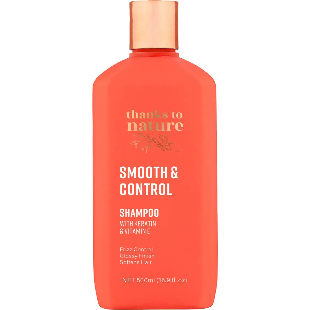 Thanks To Nature Smooth & Control Shampoo With Ketatin For Frizzy Hair 500mL - Image 1