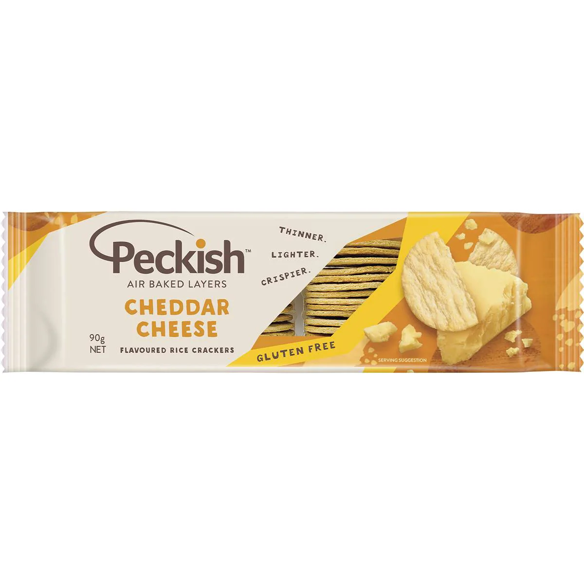 Peckish Flavoured Rice Crackers Cheddar Cheese 90g - Image 1