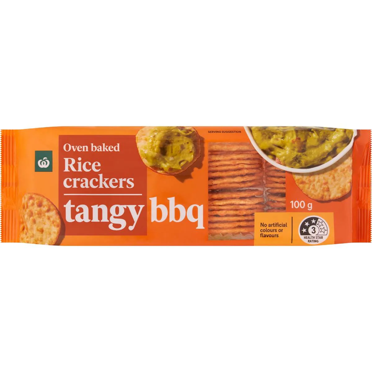 Woolworths Tangy BBQ Rice Crackers 100g - Image 1