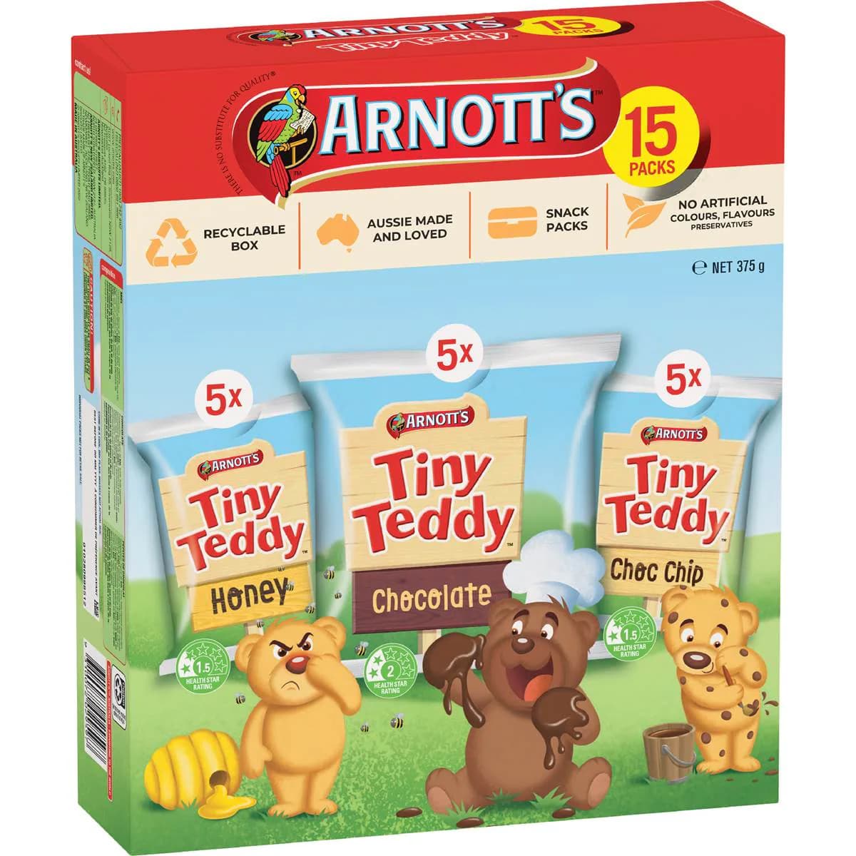 Arnott's Tiny Teddy Variety Multipack Biscuits 15 pack - Image 1
