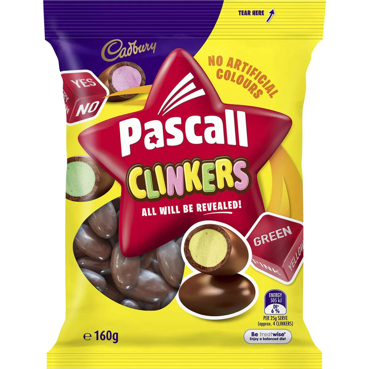 Cadbury Pascall Clinker Milk Chocolate Lollies Snack & Share Bag 160g - Image 1