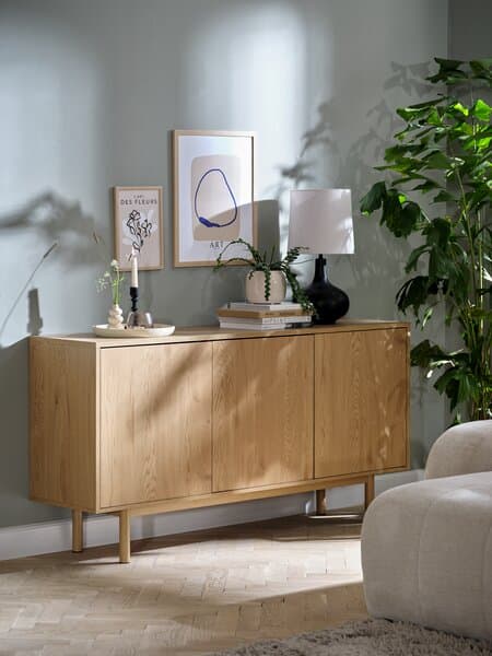 Sideboard ALSTED 3 Türen natürliche Eichenfarbe thumbnail 6