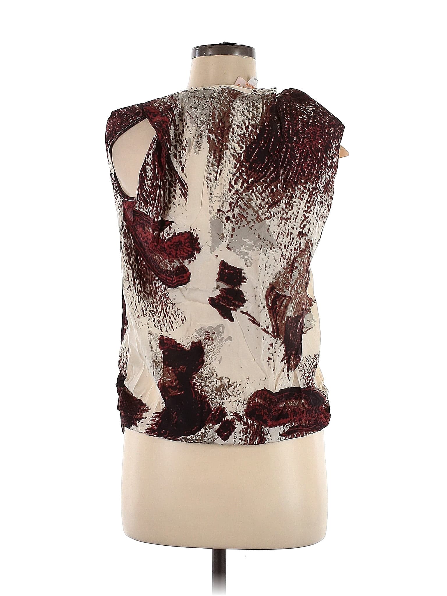 Delores Promesas 100% Silk Brown Sleeveless Silk Top Size EU (FR) 38 / US 6 thumbnail 2