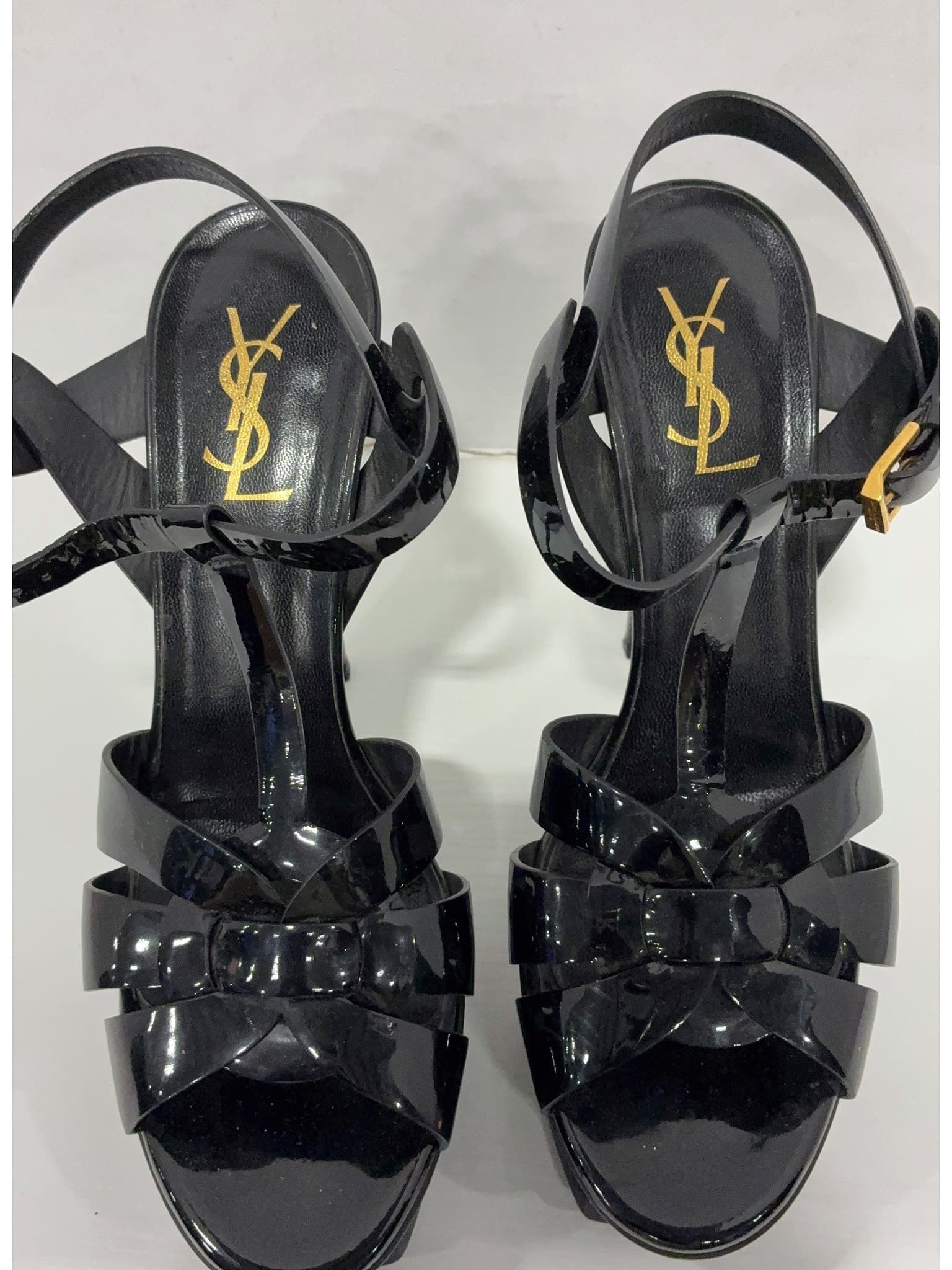 Yves Saint Laurent 100% Patent Leather Black Tribute Patent Leather Heels Size EU 39 thumbnail 6