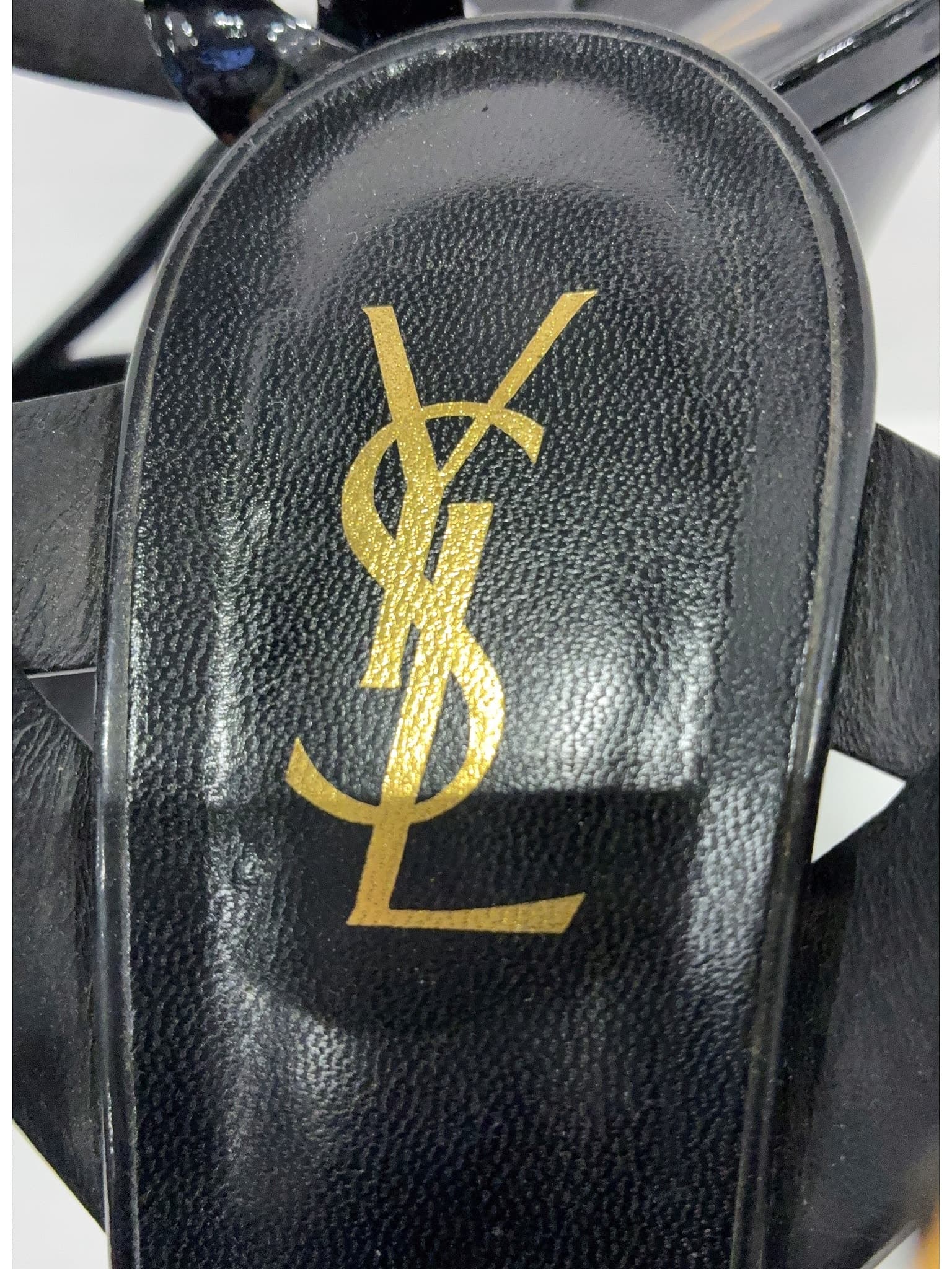 Yves Saint Laurent 100% Patent Leather Black Tribute Patent Leather Heels Size EU 39 thumbnail 3