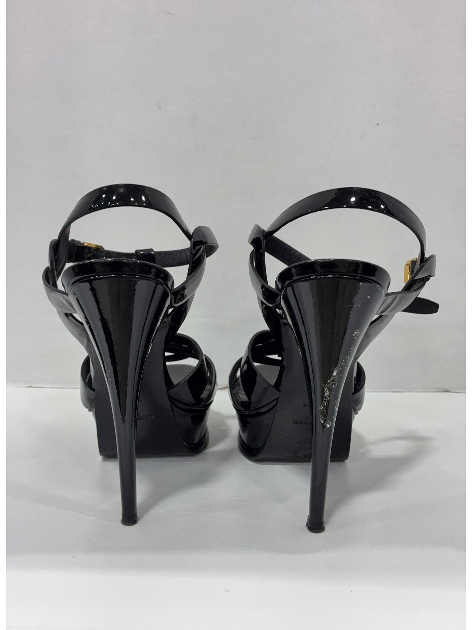 Yves Saint Laurent 100% Patent Leather Black Tribute Patent Leather Heels Size EU 39 thumbnail 4