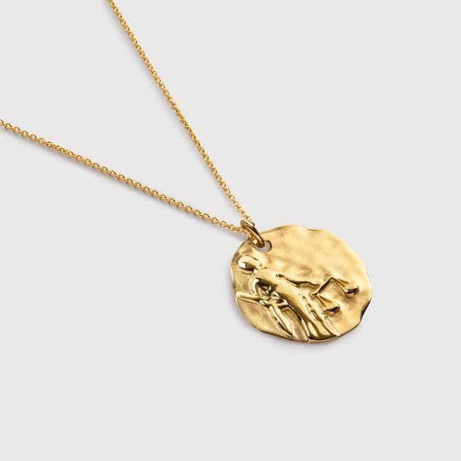 Gold Vermeil Libra Zodiac Chain Necklace thumbnail 3