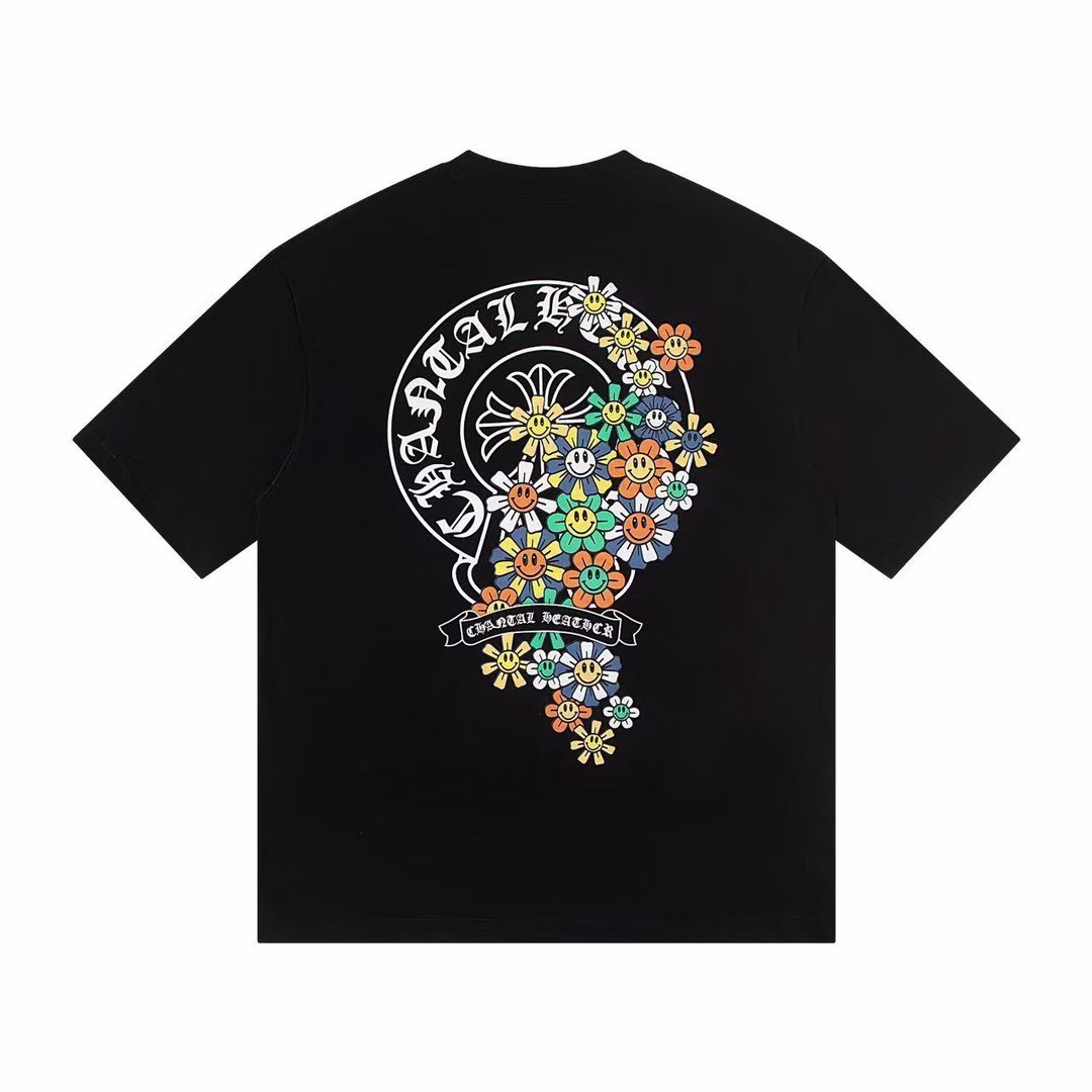 Chrome Hearts Chantal Heather Flower T-Shirt Black - Image 1