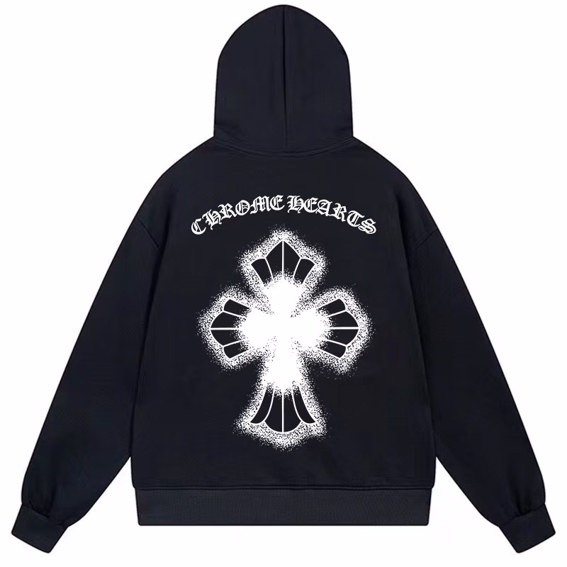 Chrome Hearts Clover Cross Hoodie Black - Image 1