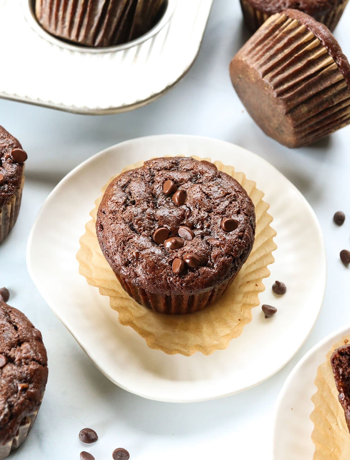 Healthy Chocolate Zucchini Muffins - Image 1