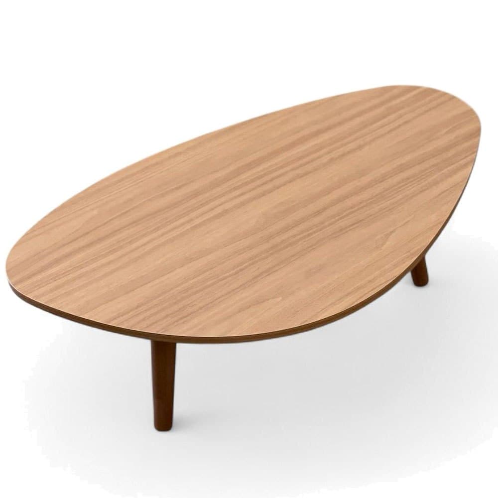 Mesa de Centro Orgânica Pés Palito em Madeira 90x52cm - Image 1