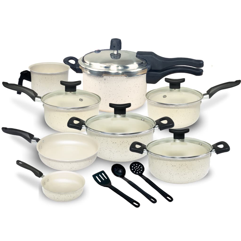 Jogo de Panelas Teflon Munique 11 Pçs com Panela de Pressão fechamento externo de 2.5L - Image 1
