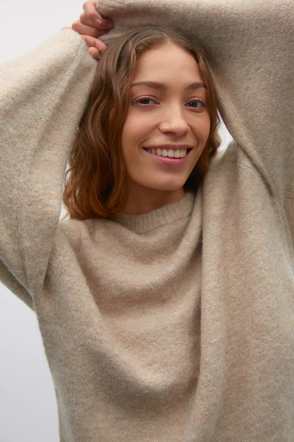 Crew neck knitted sweater - Image 1