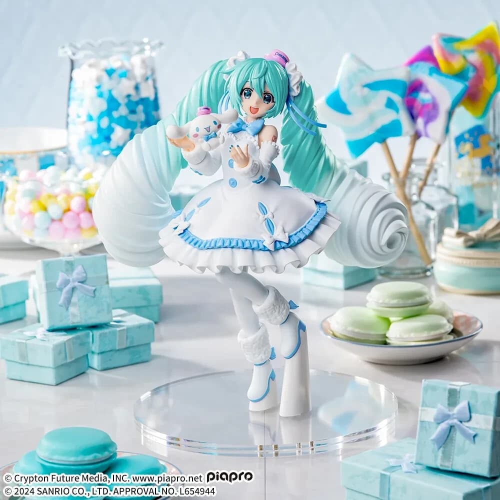 Hatsune Miku CINNAMOROLL Figure white dress ver. Luinasta SEGA SANRIO New - Image 1