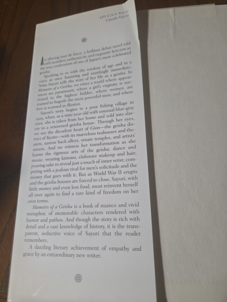 Memoirs of a Geisha by Arthur Golden (1997, Hardcover) thumbnail 4