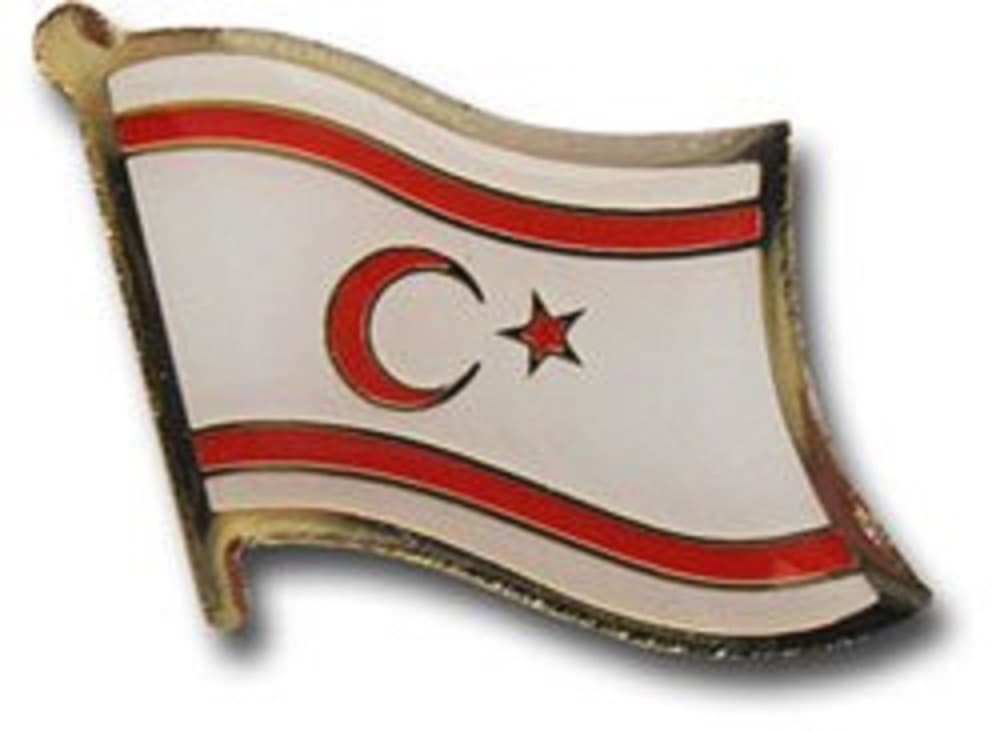 Northern Cyprus Country Flag Bike Motorcycle Hat Cap lapel Pin  - Image 1