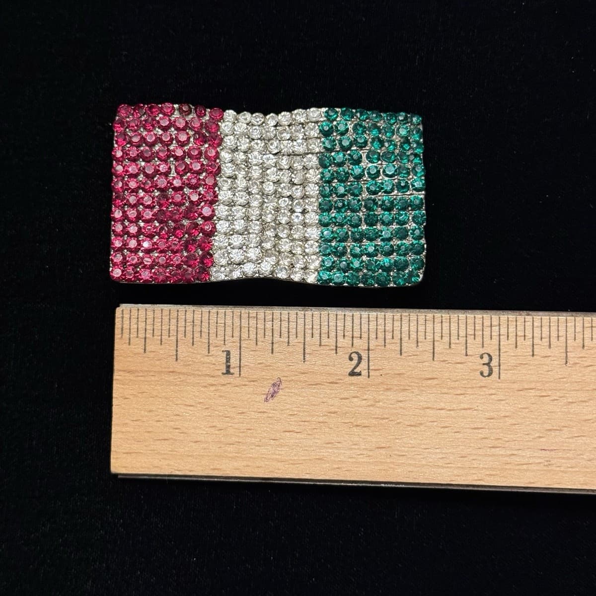 Stunning Vintage Italian Flag Rhinestone Brooch  thumbnail 5