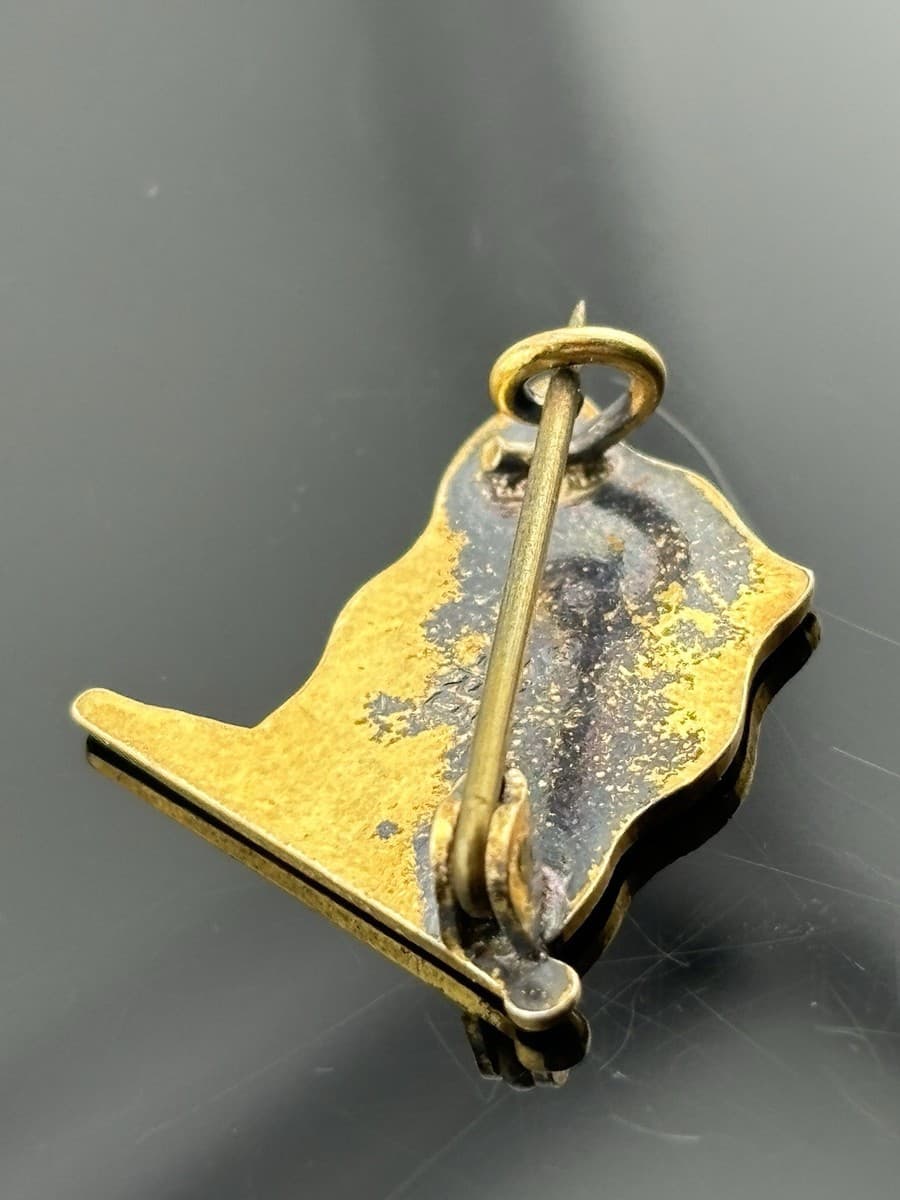 Vintage OPRO 925 Gilt Silver NORWAY Flag Enamel Brooch Pin C Clasp 11/16" Travel thumbnail 5
