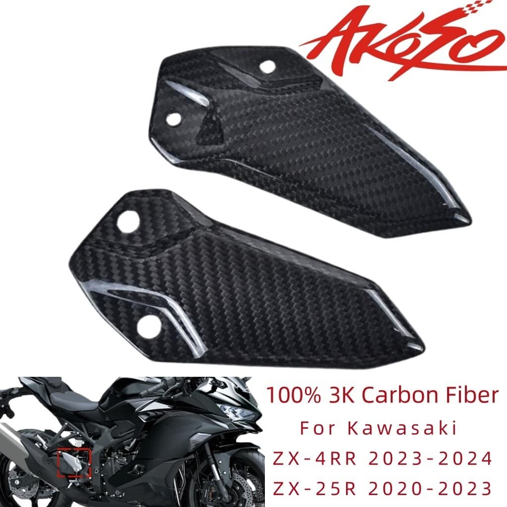 2023-2024 For  ZX4R ZX-4RR Carbon Fiber Footpeg Footrest Heel Plate Guard ZX25R