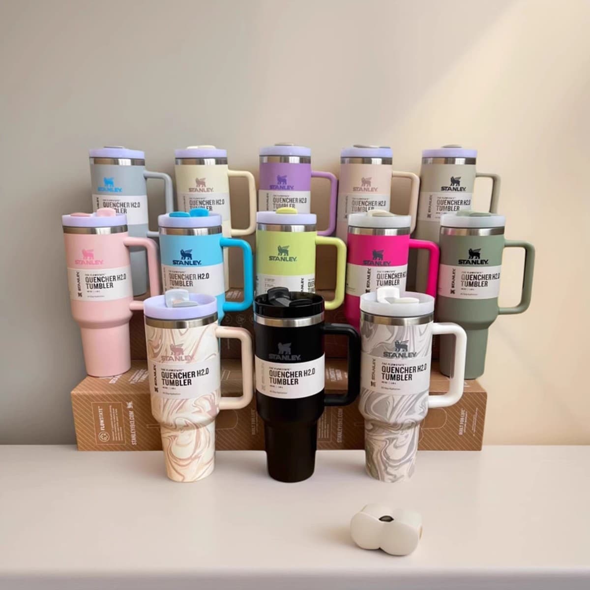 2025 Für 40oz Große Kapazität Cup Auto Cup Stroh Tasse Geschenkset 13 Farben thumbnail 3