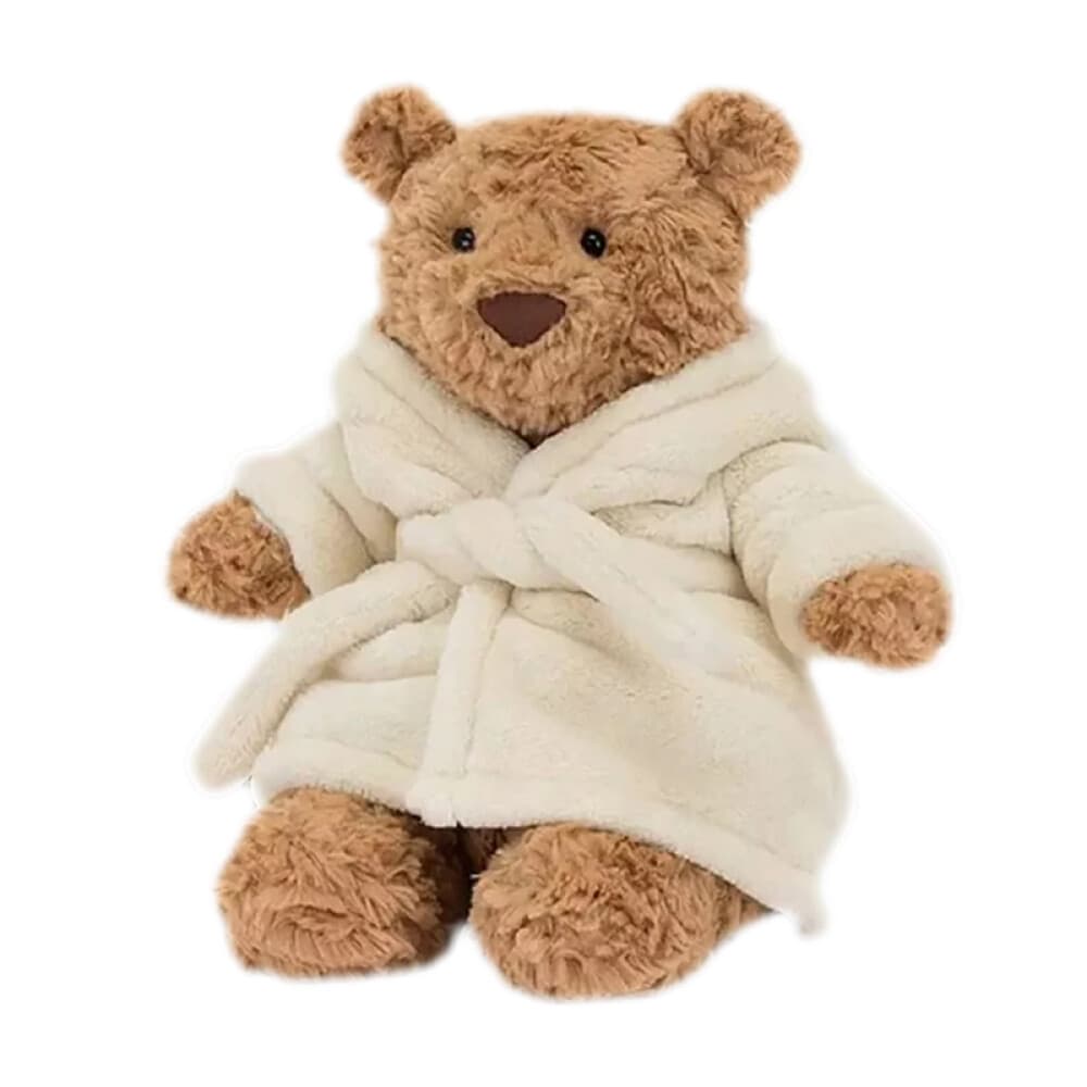 Jellycat Bartholomew Bear Bathrobe 26CM Beige Birthday Bunny Plush Doll Gifts thumbnail 2