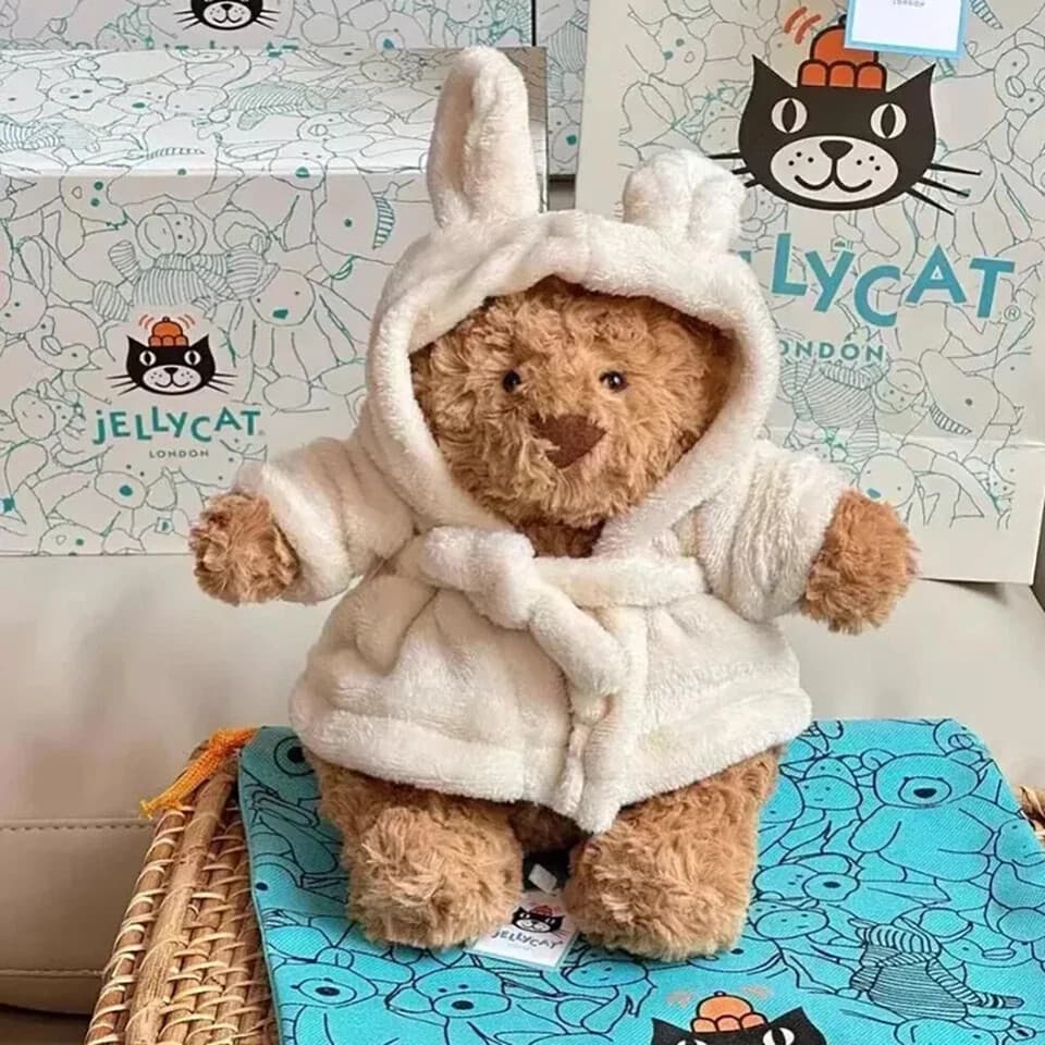 Jellycat Bartholomew Bear Bathrobe 26CM Beige Birthday Bunny Plush Doll Gifts thumbnail 5