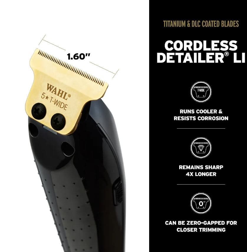 Wahl Cordless Barber Combo Black Magic Clip Clipper &amp; Detailer Trimmer 3025397 thumbnail 5