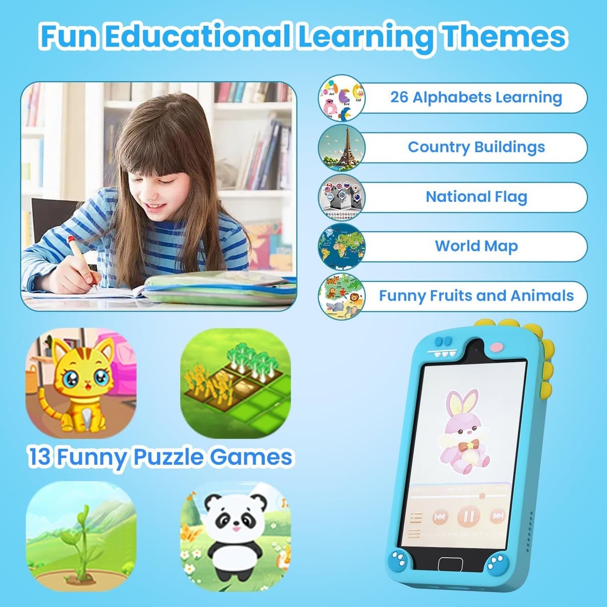 Kids Smart Phone for Boys, 4.0&#034; Touchscreen Dual Camera Cell Phone,Toddler Pr... thumbnail 5