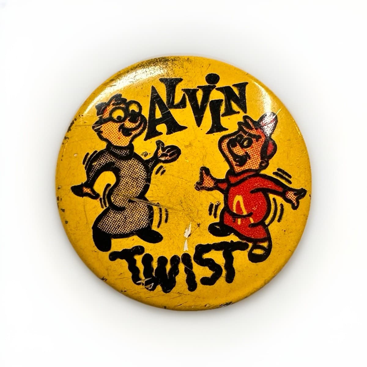 Vintage 1962 Alvin And The Chipmunks “Alvin Twist” Button Pin  - Image 1