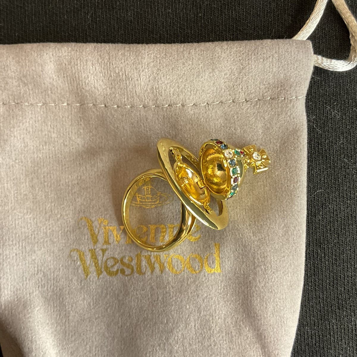 Vivienne Westwood Nana Orb Saturn gold tone ring, can be opened~size6~#355 thumbnail 4