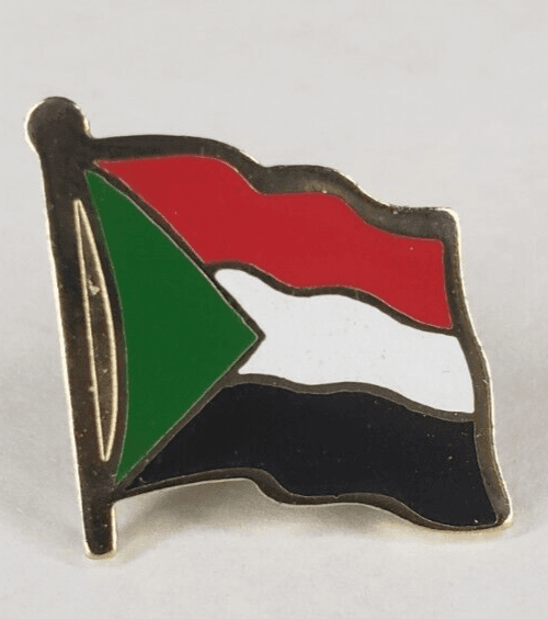 Sudan, Republic of the Sudan / Jumūrīyyat as-Sūdān Flag Lapel / Hat Pin NEW - Image 1