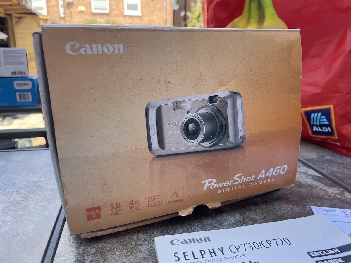 CANON POWERSHOT A460 CAMERA WITH BOX, DOCUMENTS ETC + SELPHY BOX thumbnail 2