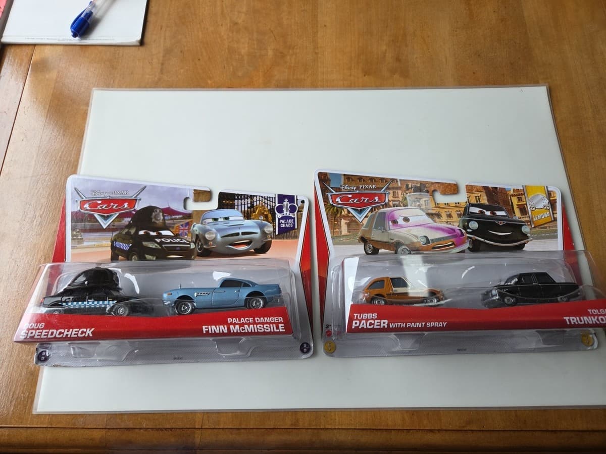4 New Disney Pixar Cars Tubbs Pacer Tolga &amp; Doug Speedcheck Finn McMissile 2013