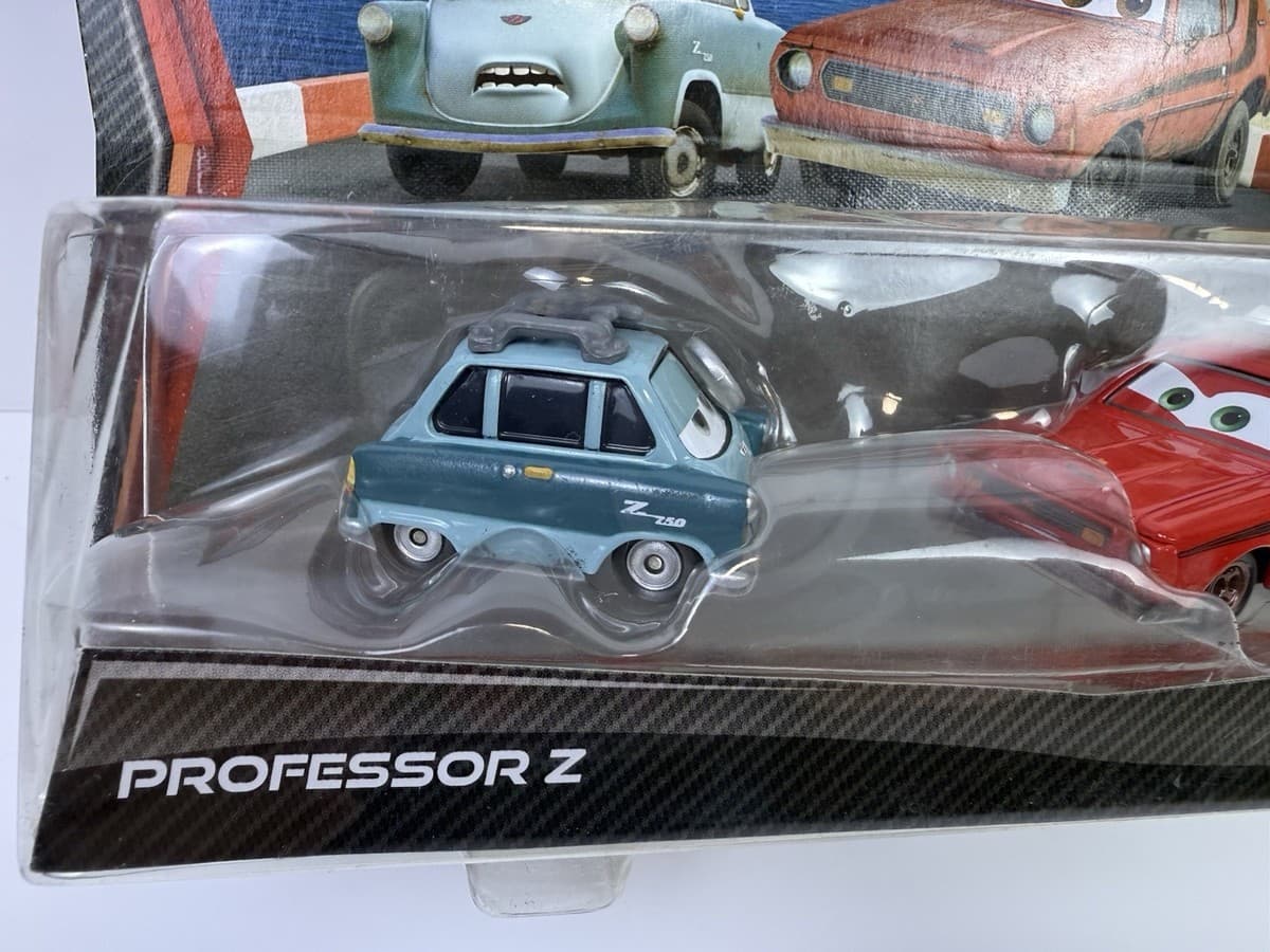 NIB Disney Pixar Cars 2 Maters Secret Mission Professor Z &amp; Tyler Gremlin Set  thumbnail 2
