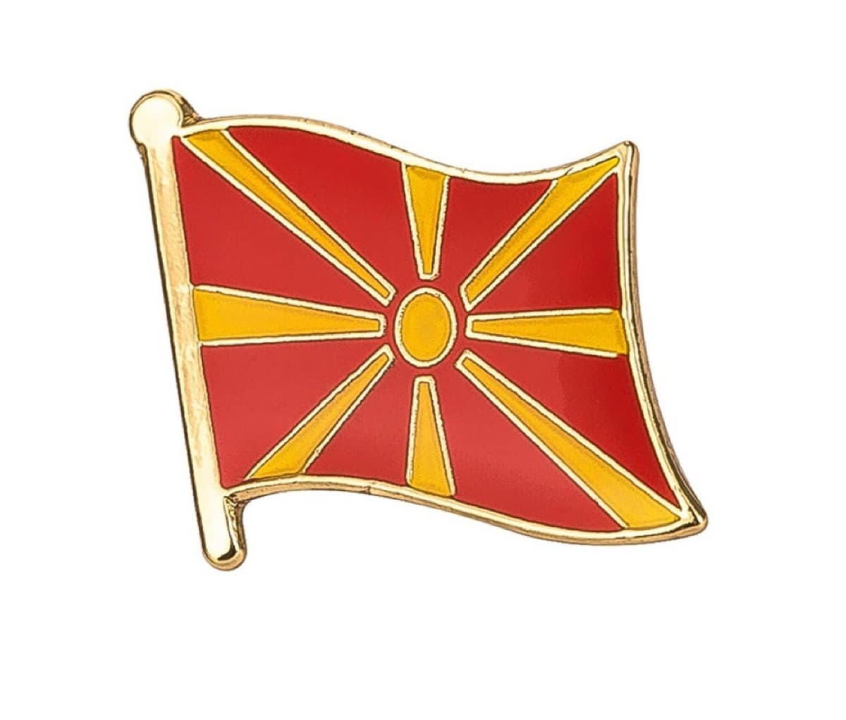 North Macedonia Flag Lapel Pin 5/8" x 5/8" - Image 1