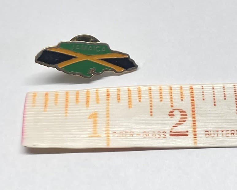 Vintage Jamaica Country Flag Map Enameled Lapel Hat Pin Island Borders thumbnail 4