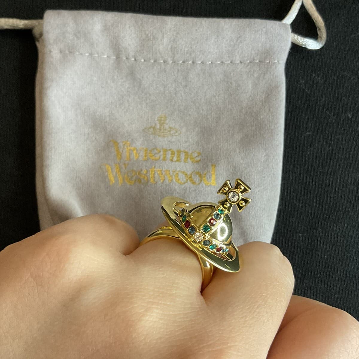 Vivienne Westwood Nana Orb Saturn gold tone ring, can be opened~size6~#355 thumbnail 5