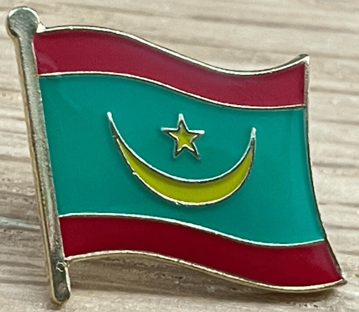 MAURITANIA Africa Flag Country Metal Lapel Pin Badge - Image 1