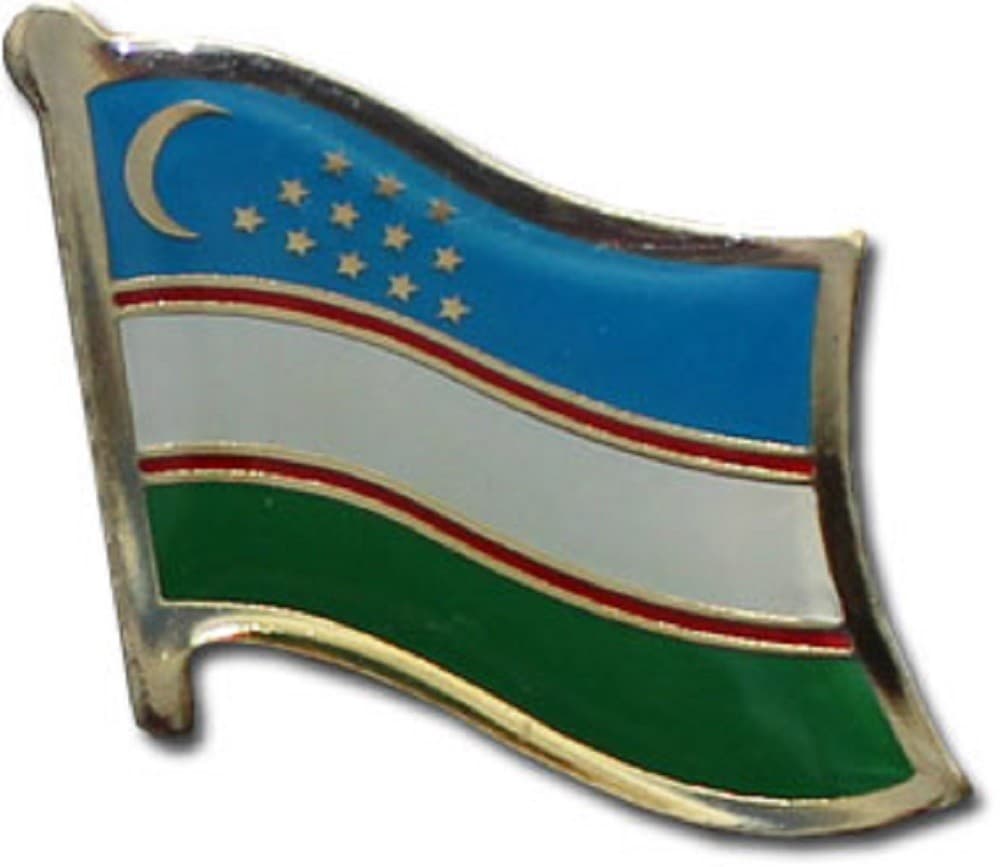 Uzbekistan Country Flag Bike Motorcycle Hat Cap lapel Pin  - Image 1