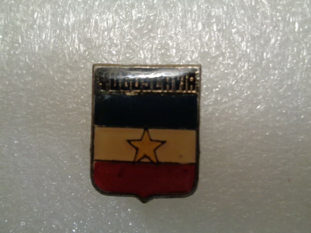 Vintage Yugoslavia flag enamel pin  - Image 1